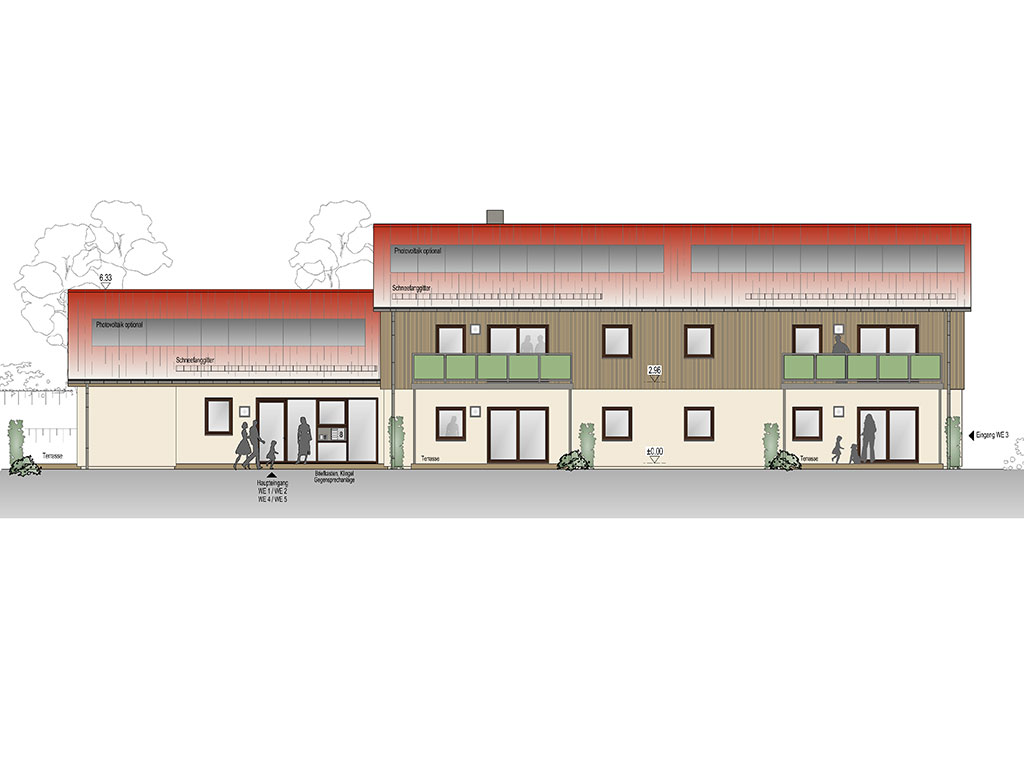 Ansicht Eingang Entwurf Planung Kurmittelhaus