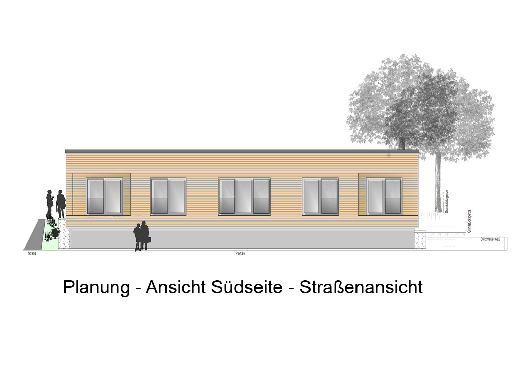 Planung Südseite Ansicht Straßenseite